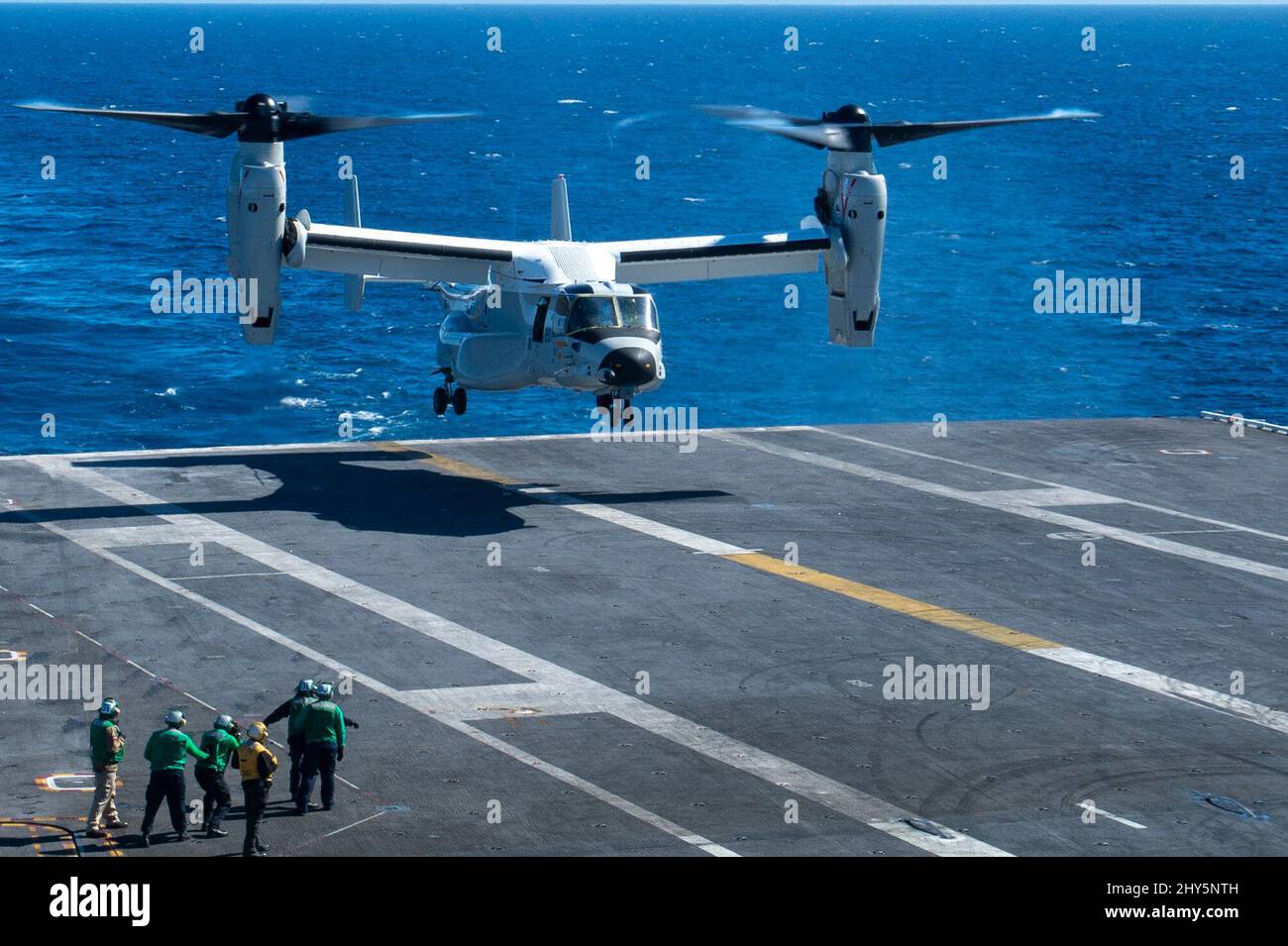 220312-N-DU622-1010 PACIFIC OCEAN (Mar. 12,) A CVM-22B Osprey, from the ...