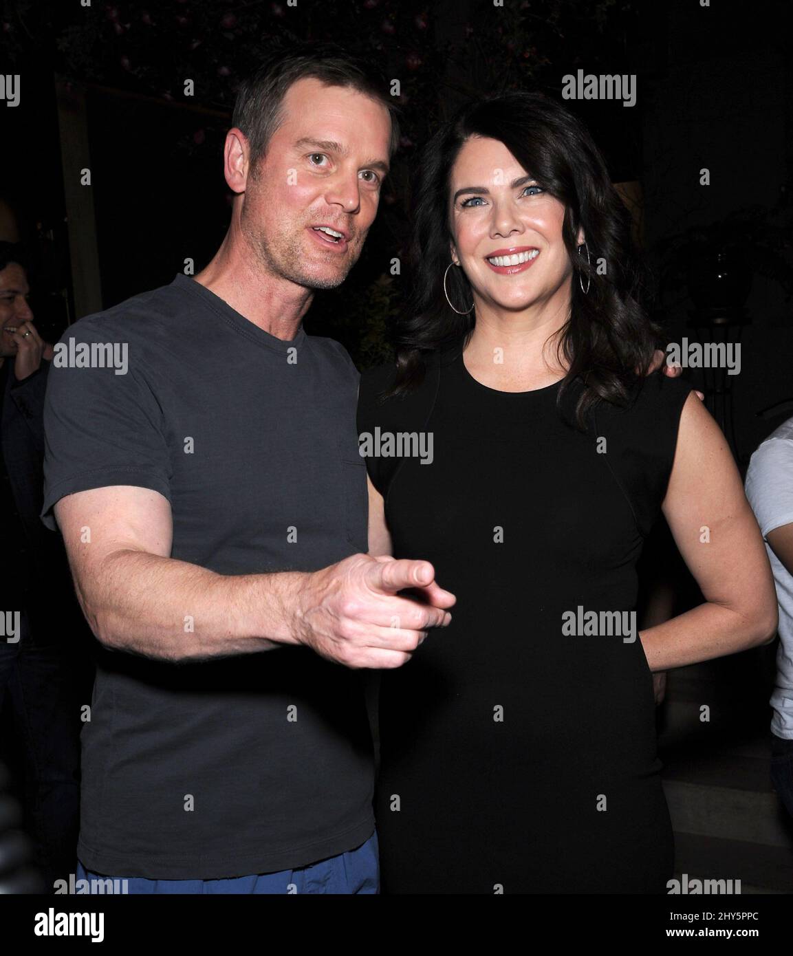 Peter Krause & Lauren Graham, attending the 100th Episode of Parenthood at Universal Studios in Hollywood, California. Stock Photo