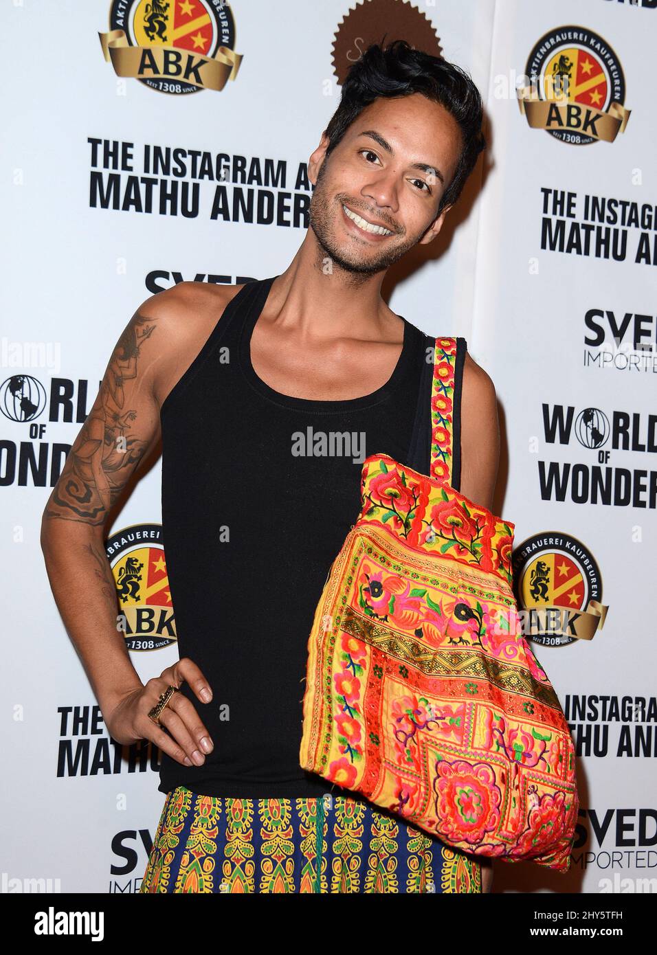 Raja Gemini attending The Instagram Art Of Mathu Andersen Exhibition Opening Party held at World of Wonder Storefront Gallery Stock Photo