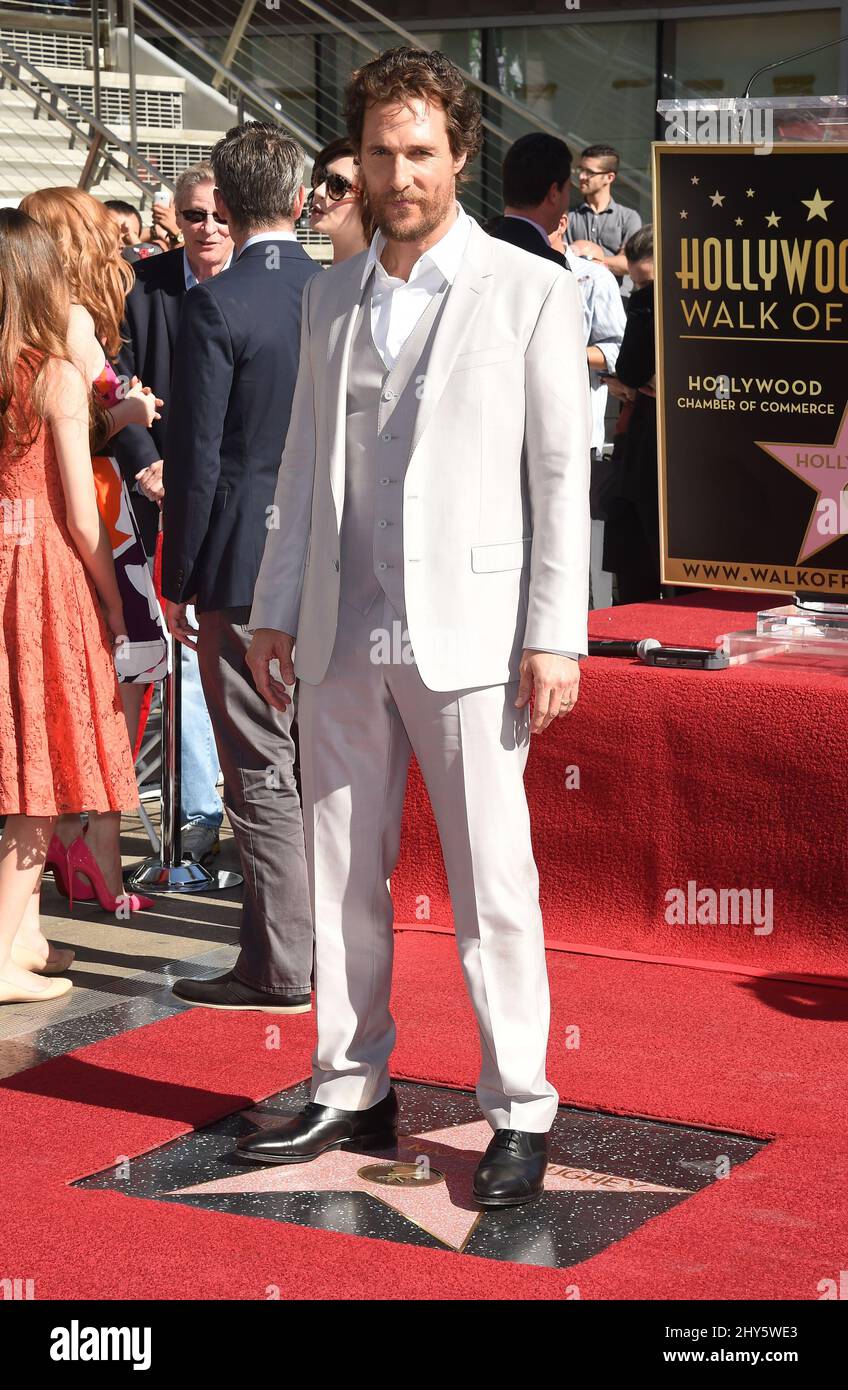 Matthew McConaughey attending the Matthew McConaughey Hollywood Walk of Fame Star Ceremony Stock Photo