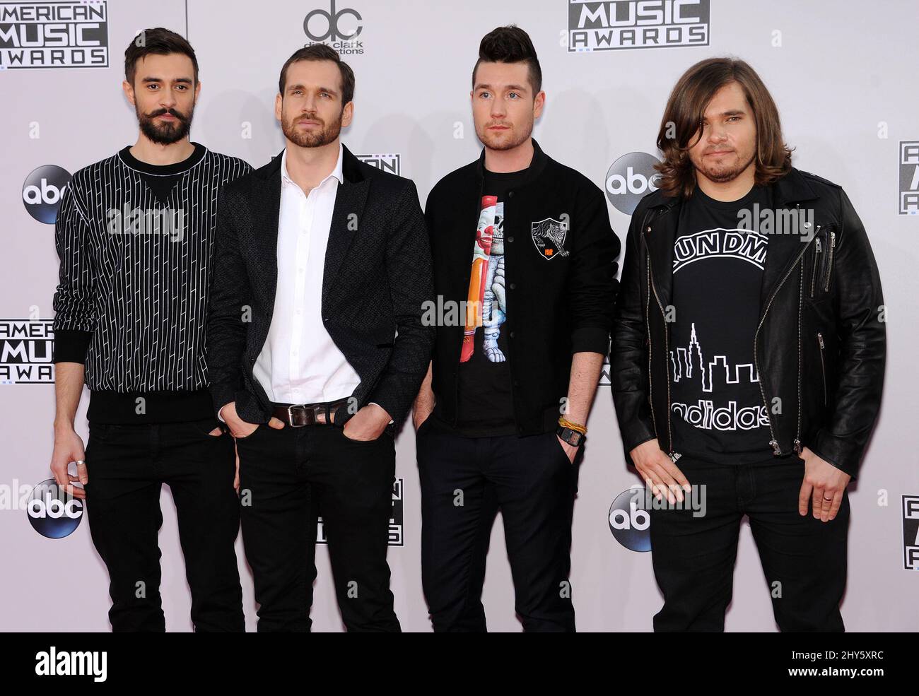 Bastille attending the American Music Awards 2014 at the Nokia Theatre Stock Photo