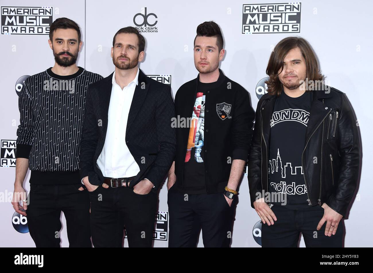 Bastille attending the American Music Awards 2014 at the Nokia Theatre Stock Photo