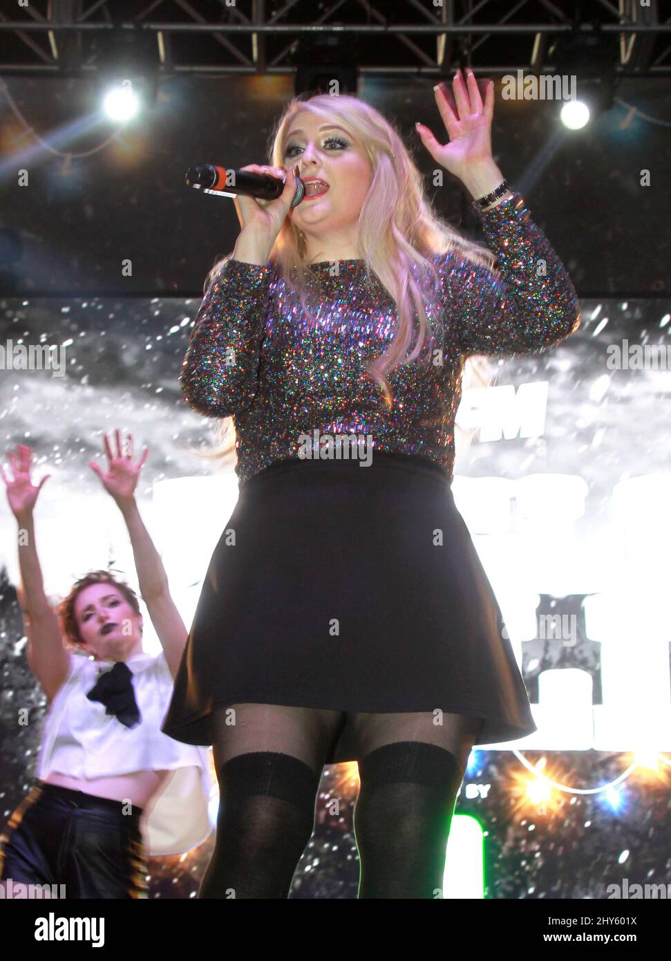 Meghan Trainor performs during KIIS FM's Jingle Ball Village concerts