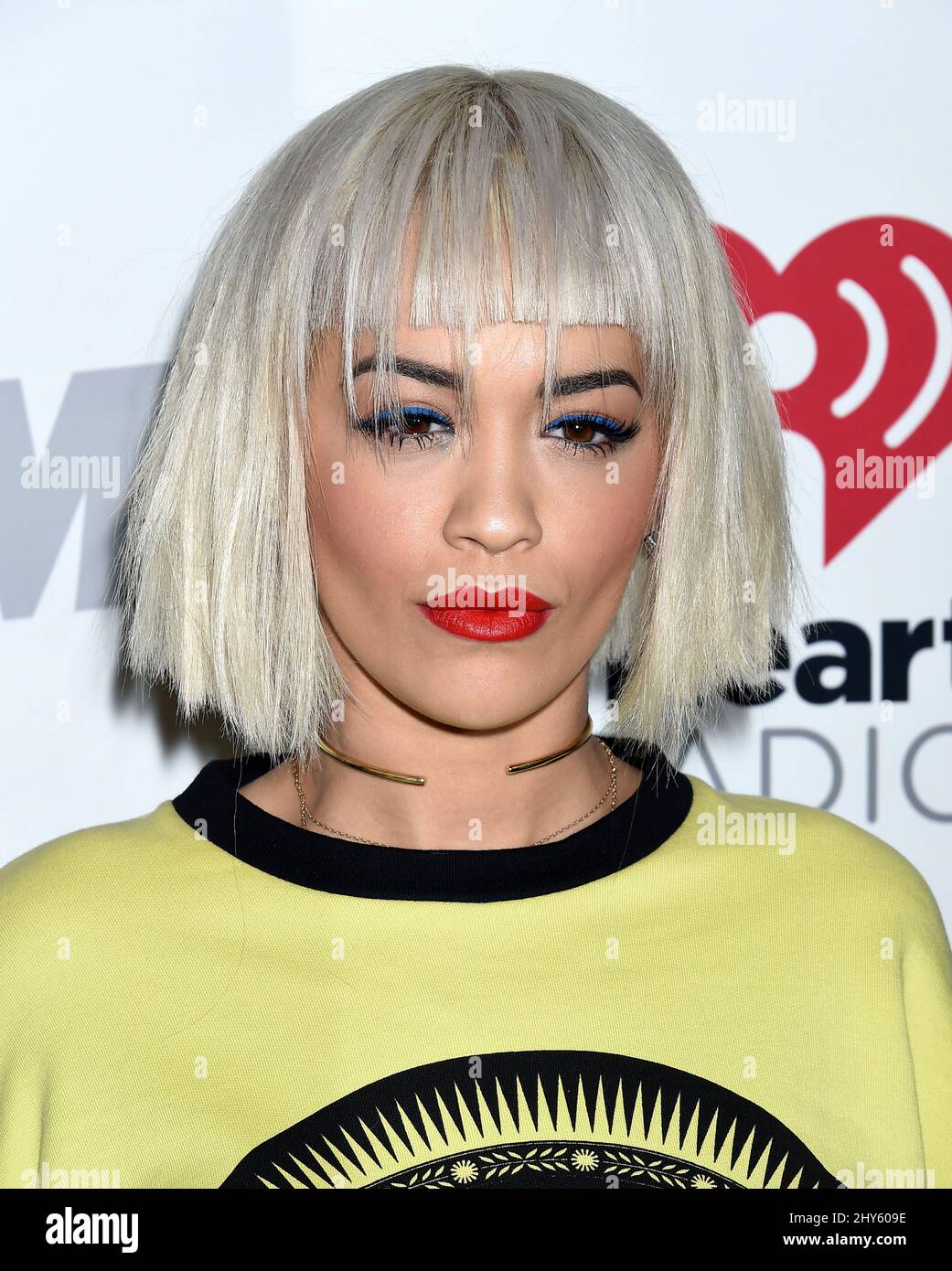 Rita Ora arrives for KIIS FM's Jingle Ball concert held at Staples Center, Los Angeles. Stock Photo