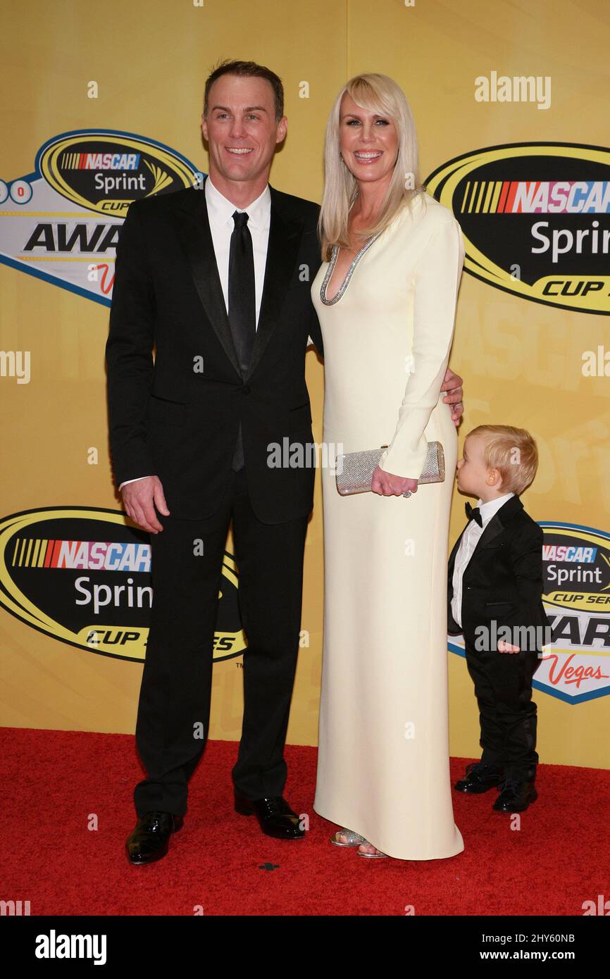 Kevin Harvick, DeLana Harvick, Keelan Harvick attending the 2014 NASCAR Sprint Cup Series Awards held at Wynn in Las Vegas, USA. Stock Photo