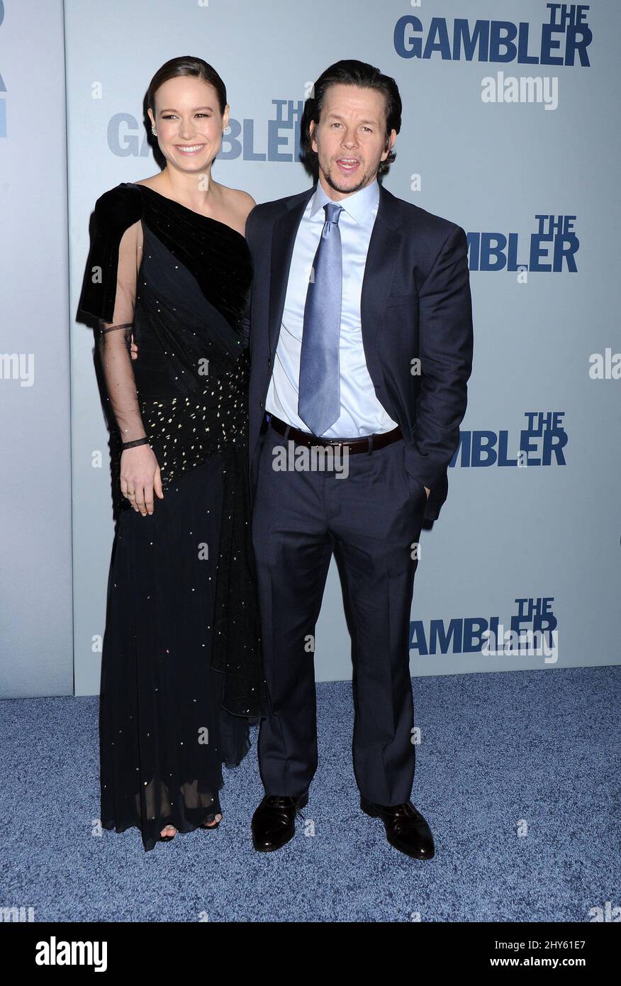 Brie Larson & Mark Wahlberg attending the premiere of "The Gambler" in