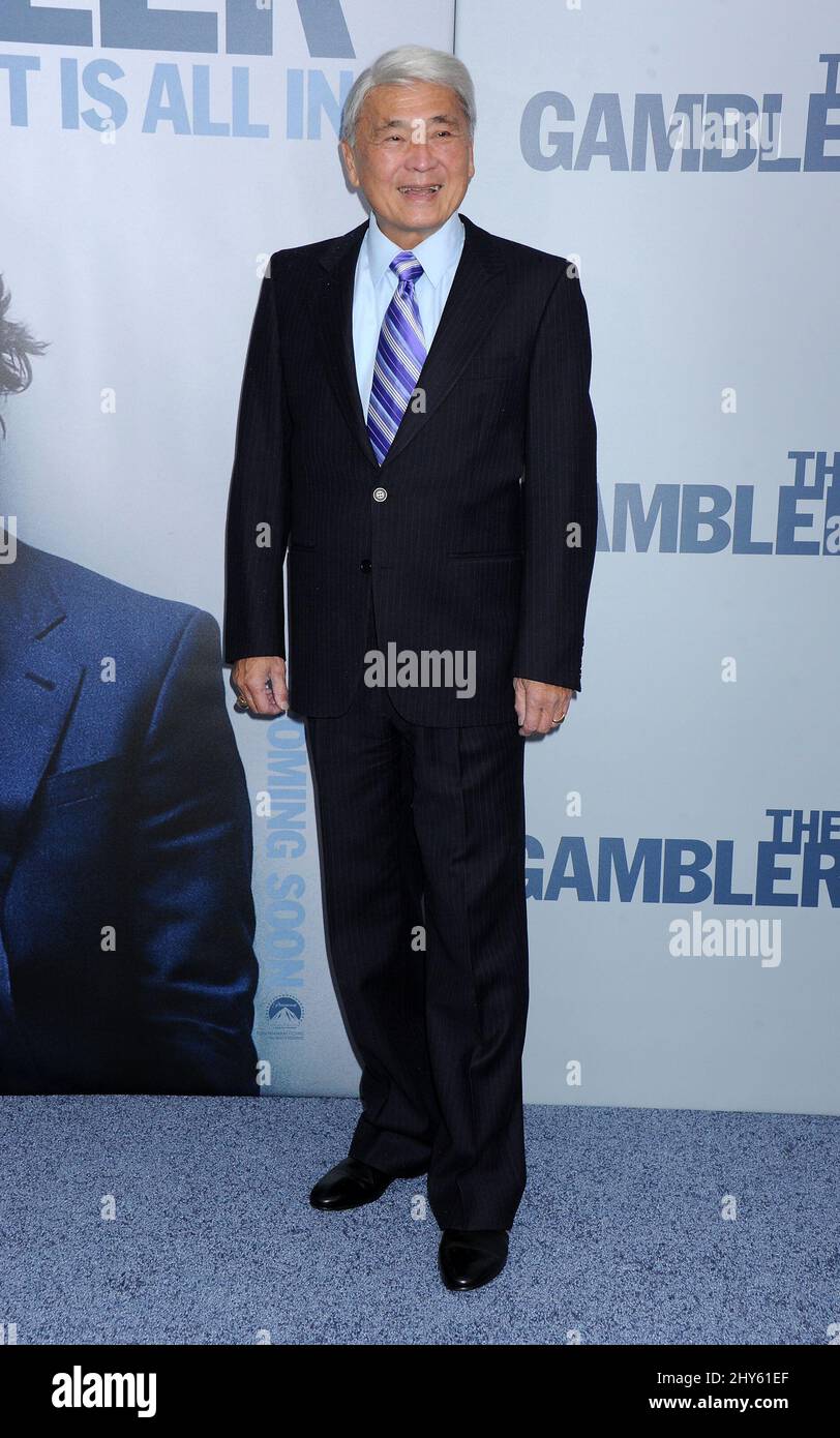 Alvin Ing attending the premiere of 'The Gambler' in New York. Stock Photo