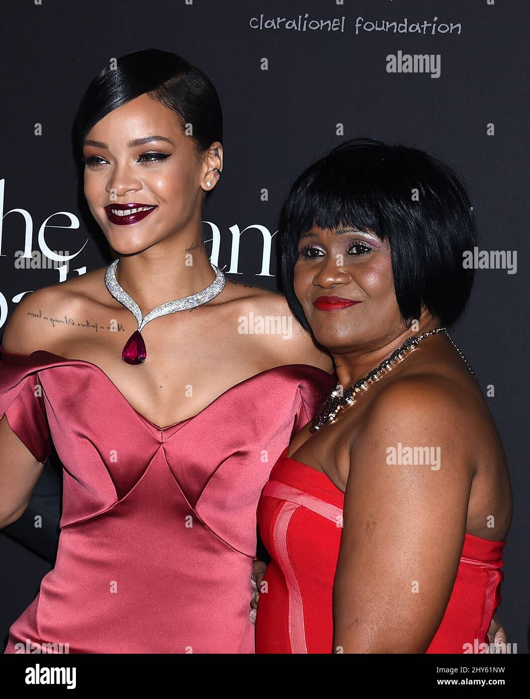 Rihanna and Monica Braithwaite attending the first annual Diamond Ball
