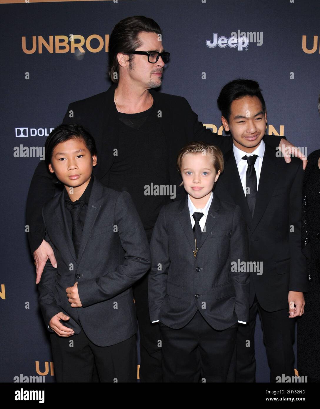 Brad PItt, Maddox JoliePitt, Shiloh JoliePitt and Pax JoliePi