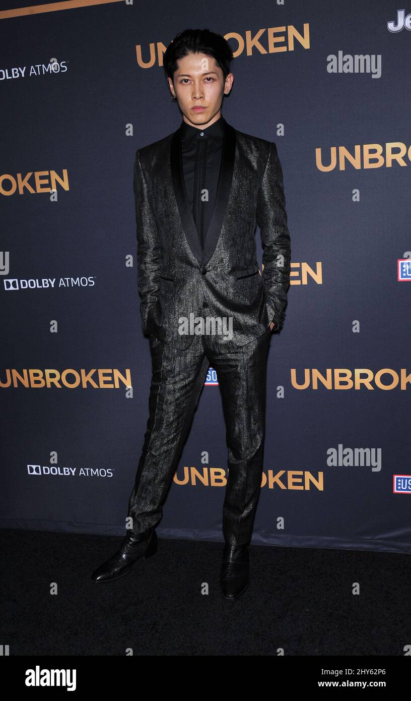 Miyavi attending the 'Unbroken' Premiere in Los Angeles Stock Photo