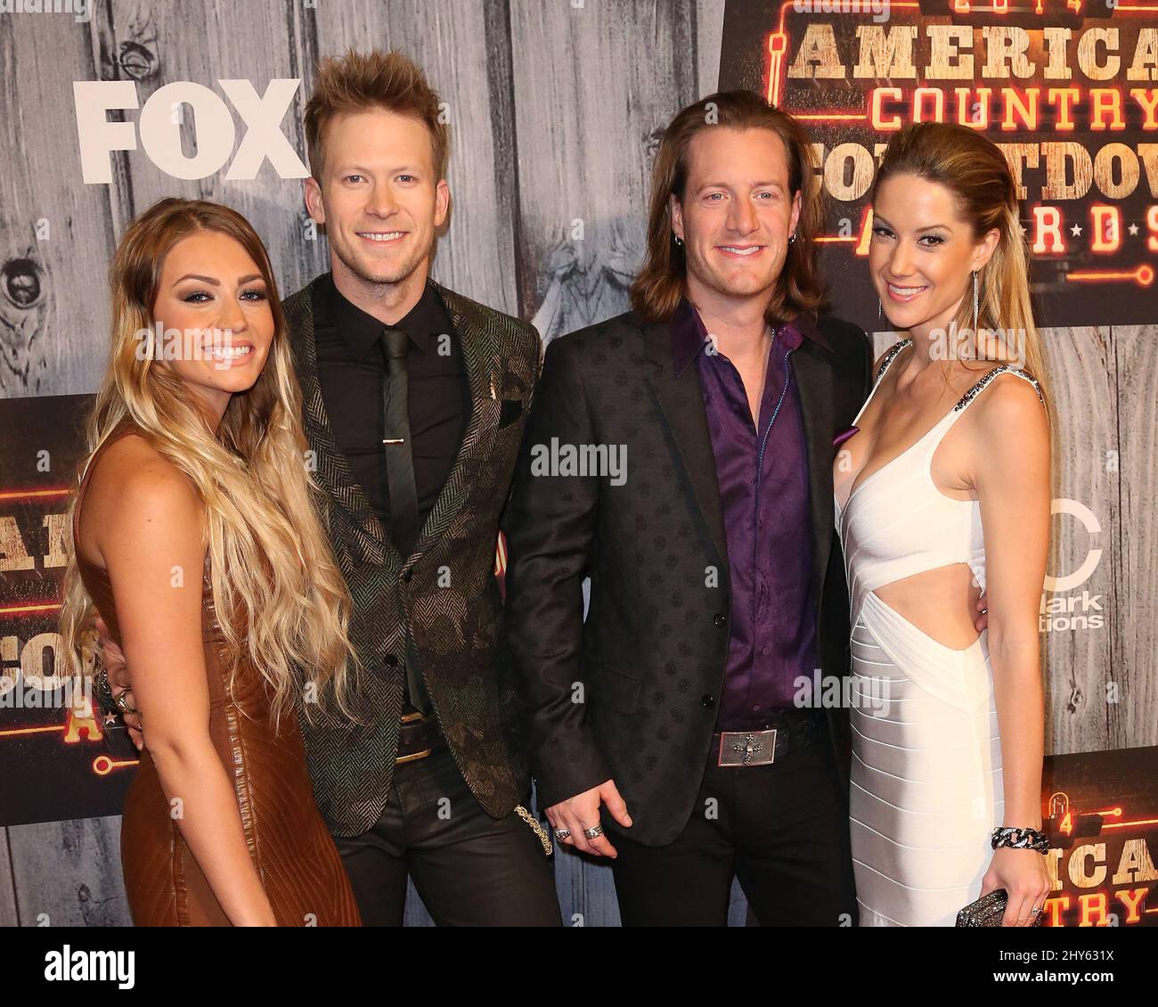Tyler Hubbard,Brian Kelley,Haley Stommel,Brittney Marie Cole attending the 1st Annual American Country Countdown Awards held at the Music City Center Stock Photo