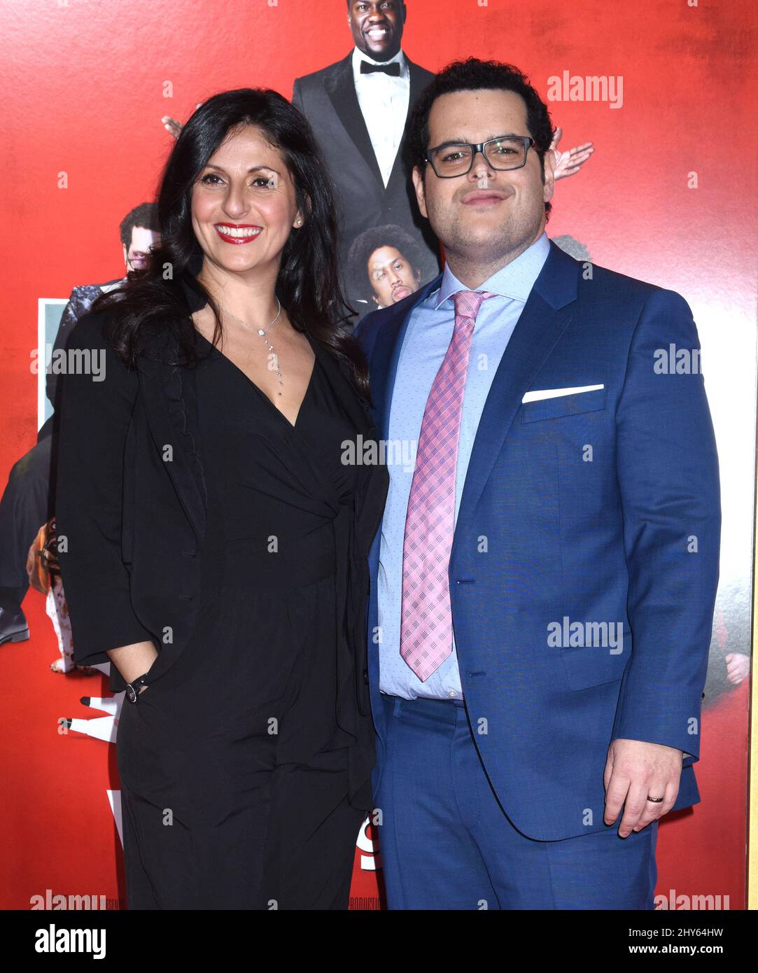 Josh Gad and Ida Darvish attending the premiere of 'The Wedding Ringer