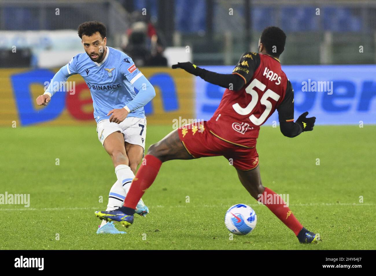 Felipe Anderson of SS LAZIO and Ridgeciano Haps of Venezia F.C. during ...