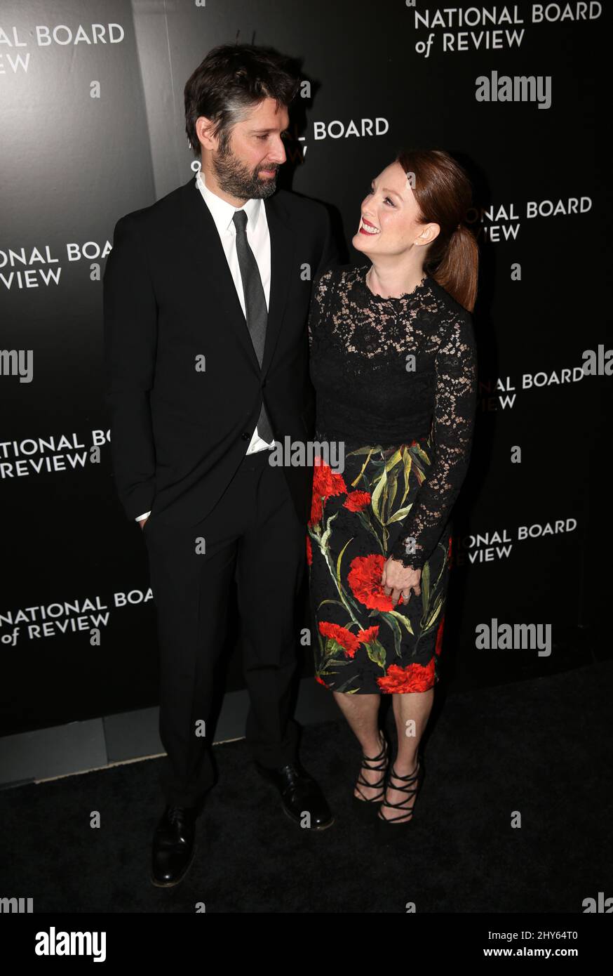 Julianne Moore and Bart Freundlich attending the 2015 National Board Of Review Gala in New York Stock Photo