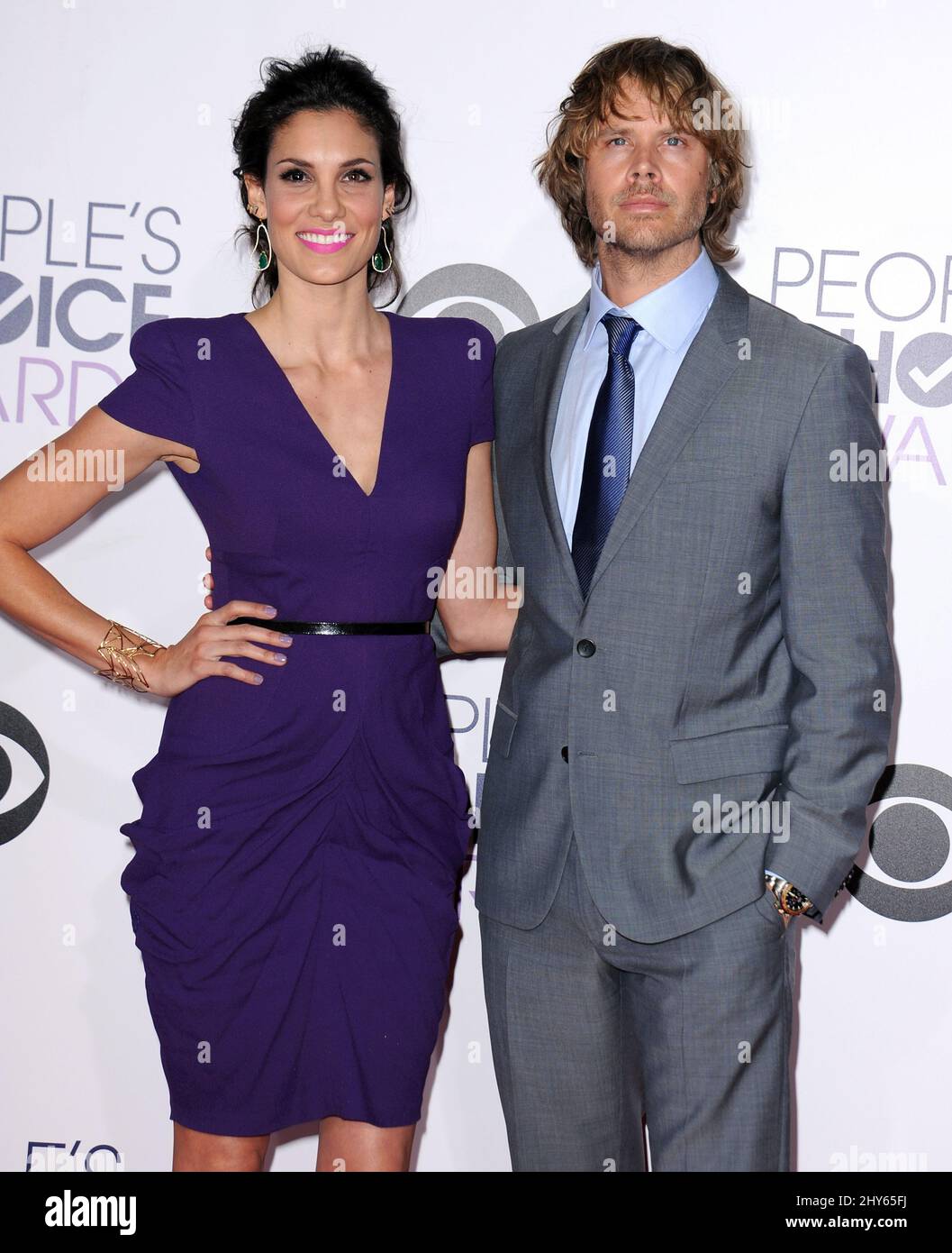 Daniela Ruah, Eric Christian Olsen arriving at the People's Choice Awards at the Nokia Theatre on Wednesday, Jan. 7, 2015, in Los Angeles. Stock Photo