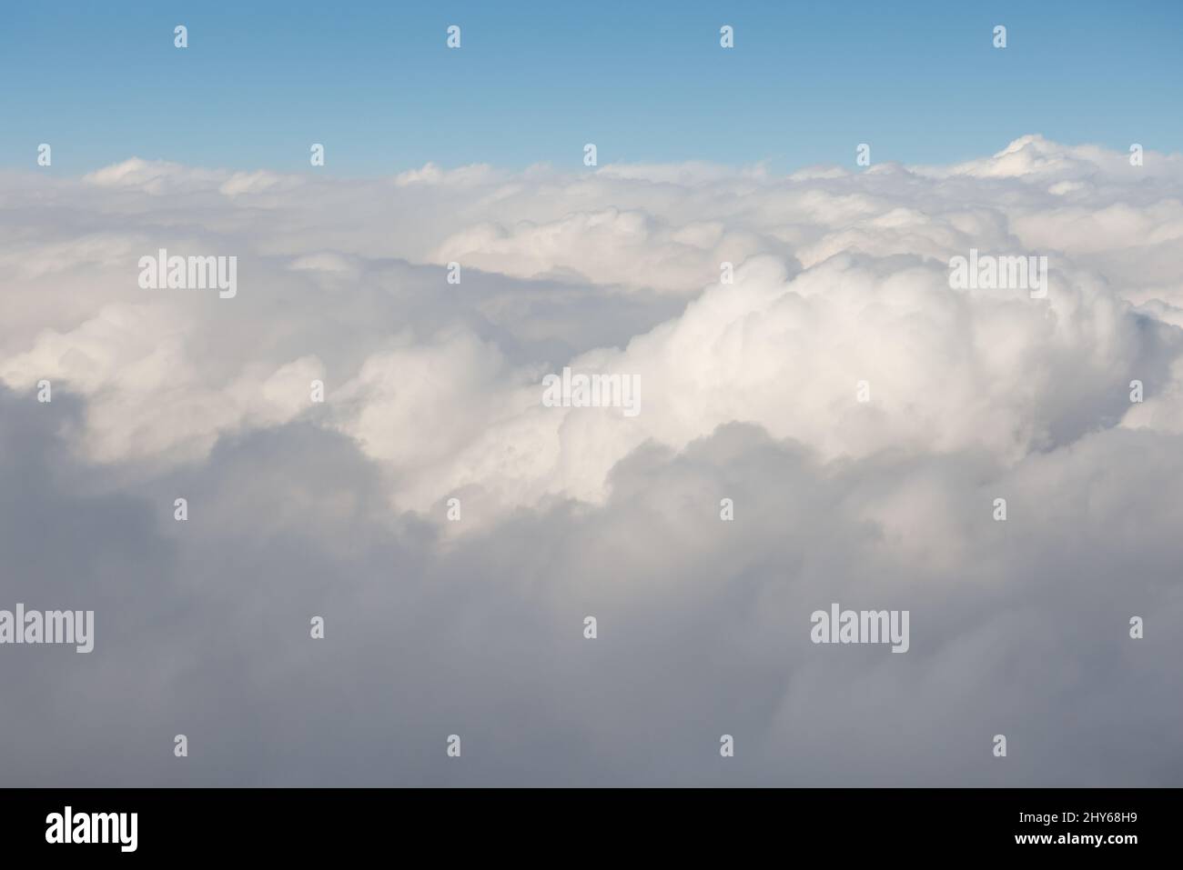 Aerial view of fluffy clouds and blue sky Stock Photo - Alamy
