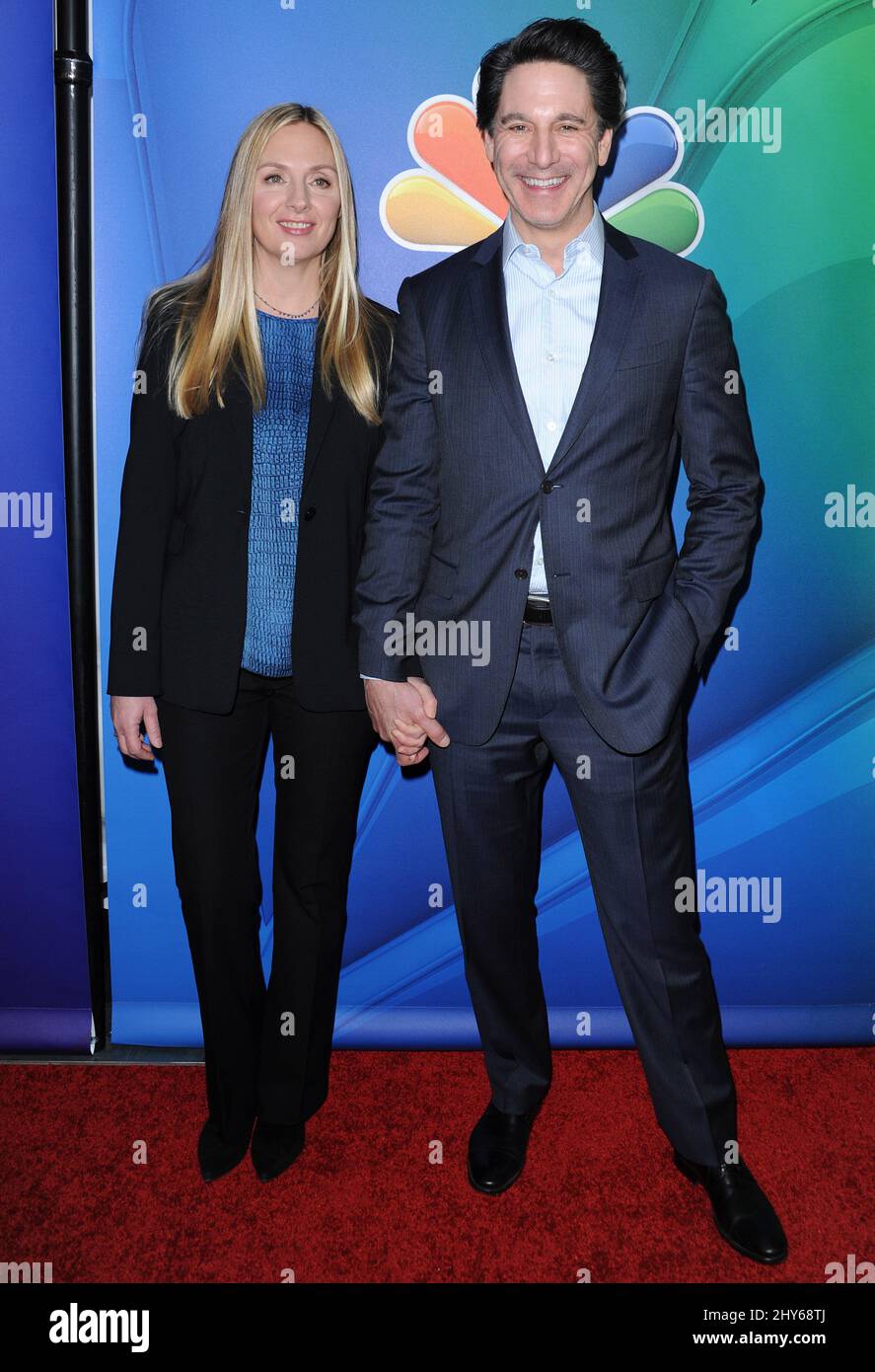 Hope Davis, Scott Cohen arriving for the NBCUniversal TCA Winter Press Tour held at The Langham Huntington Hotel, Pasadena, Los Angeles. Stock Photo