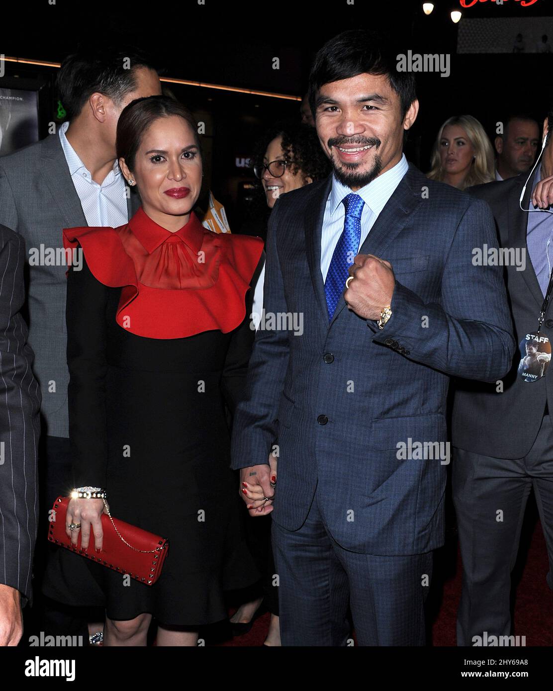 Manny Pacquiao, Jinkee Pacquiao arriving for the Manny premiere held at TCL Chinese Theater, Los Angeles. Stock Photo