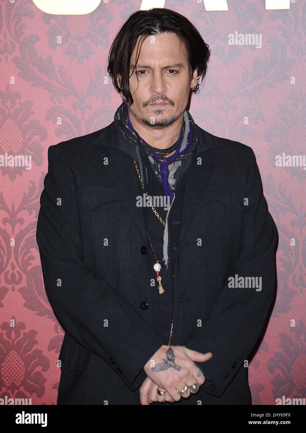 Johnny Depp attending the premiere of "Mortdecai" in Los Angeles