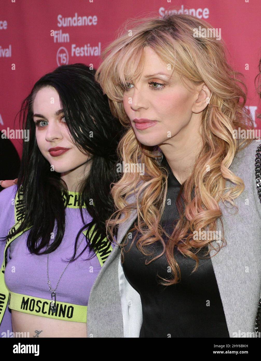 Frances Bean Cobain, Courtney Love attending the 2015 Sundance Film Festival Premiere of KURT COBAIN: MONTAGE OF HECK held at the Marc Stock Photo