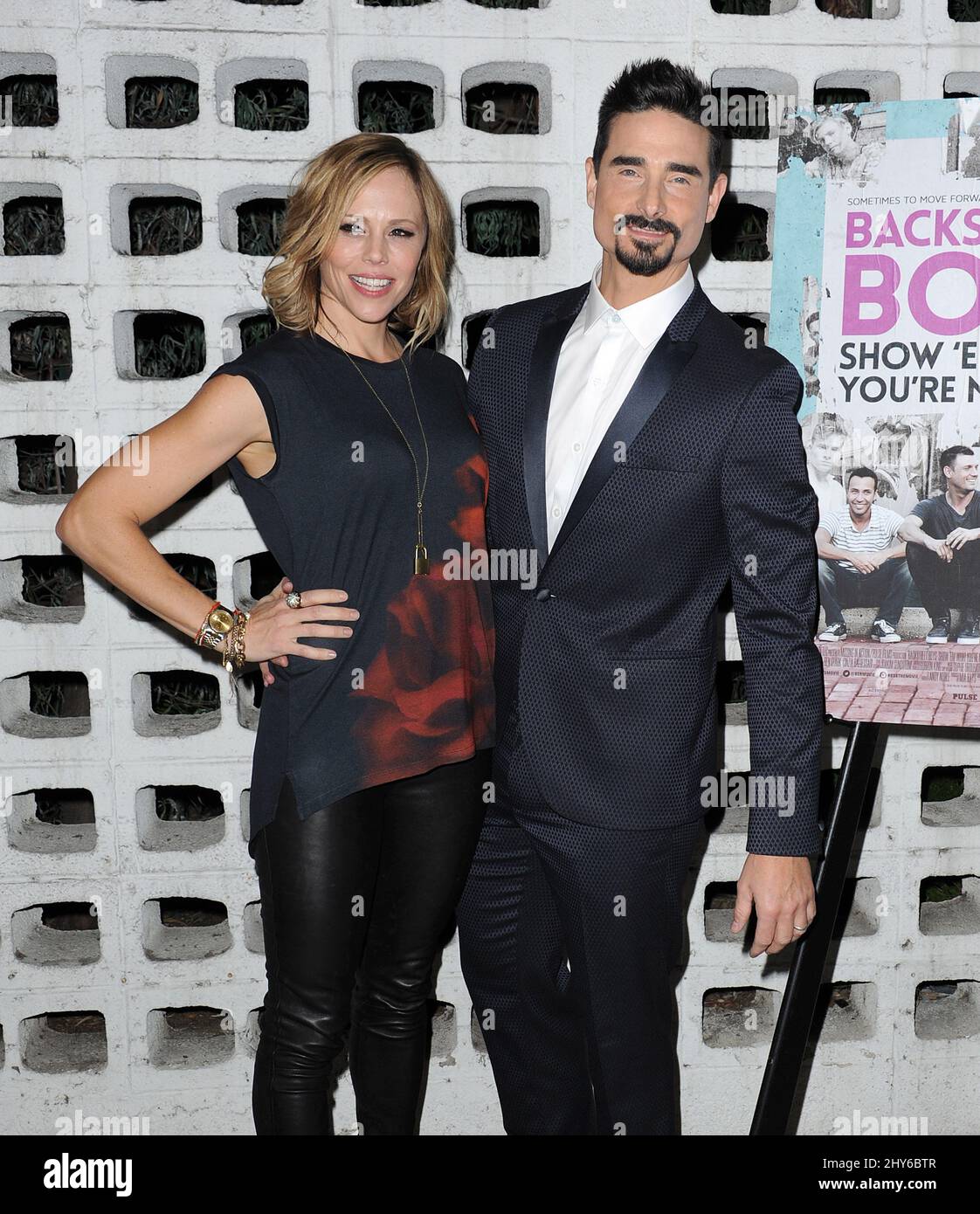 Kevin Richardson, Kristin Richardson attending the premiere of "Backstreet Boys: Show 'em What You're Made Of" held at Arclight Cinemas in Los Angeles, California. Stock Photo