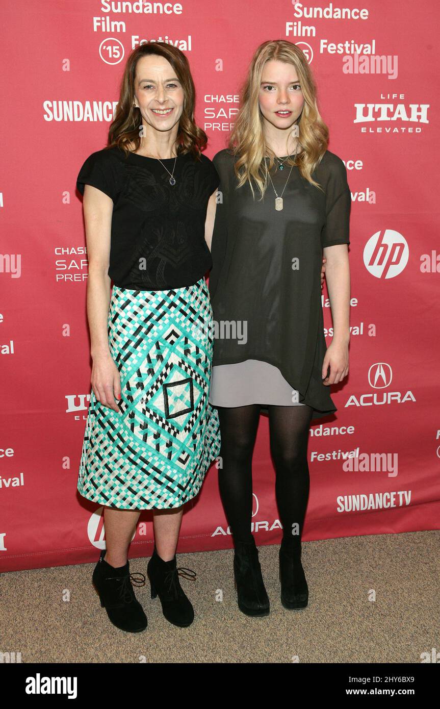 Kate Dickie and Anya Taylor Joy attending the premiere of The Witch at the 2015 Sundance Film Festival in Park City, Utah. Stock Photo