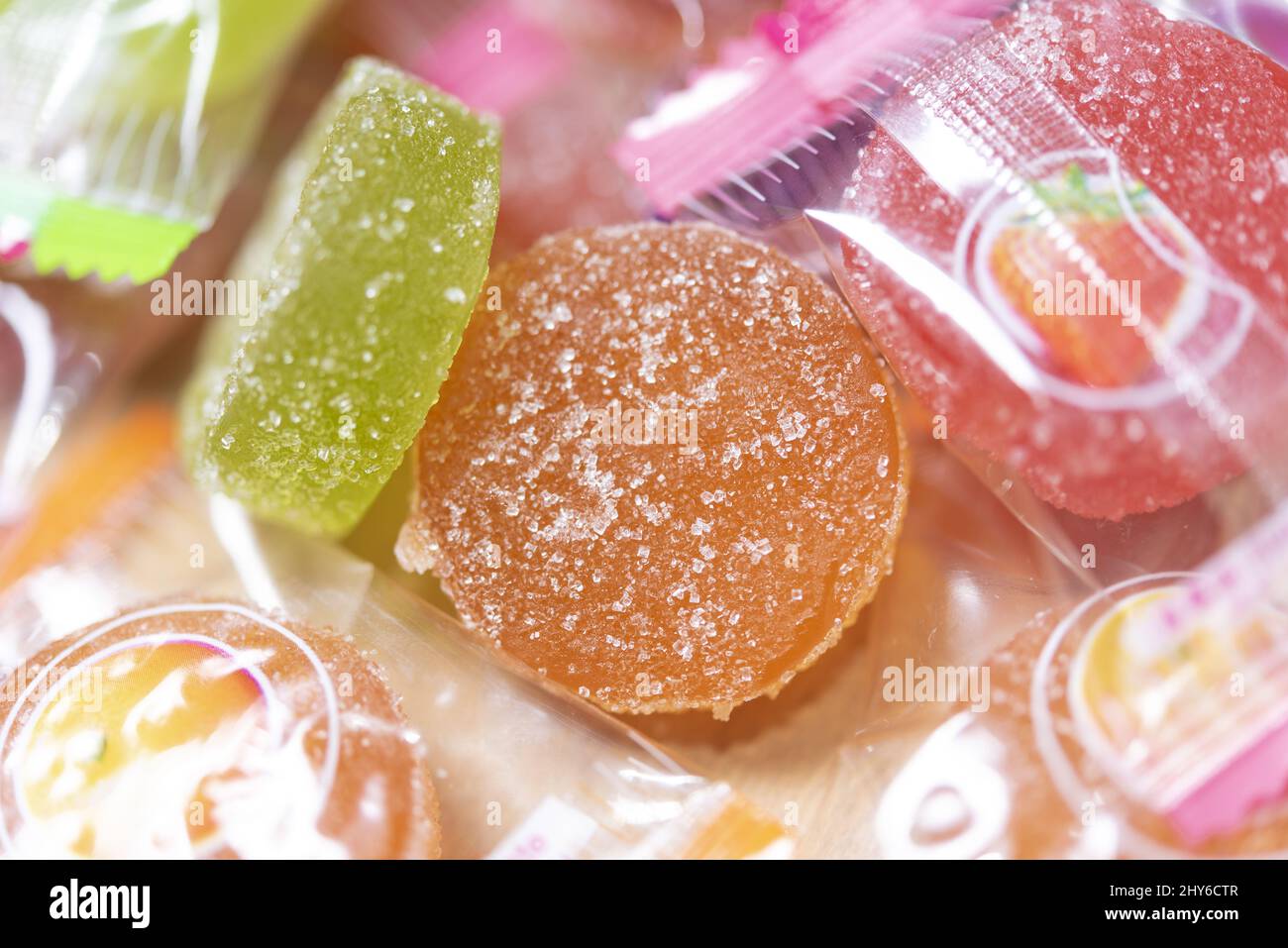 Colorful fruit candies close hi-res stock photography and images - Alamy
