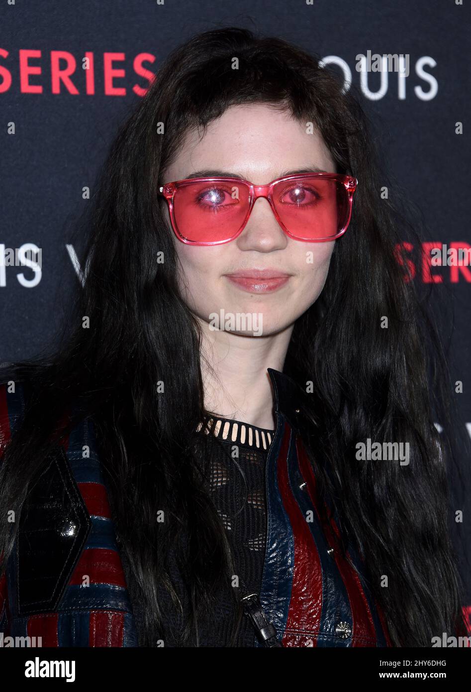 Grimes attends an event called, Louis Vuitton unveils an unconventional exhibition, 'SERIES 2 ??? Past, Present and Future'. This exhibition is a modern and unexpected interpretation of a fashion show. February 5, 2015 Los Angeles, Ca. Stock Photo