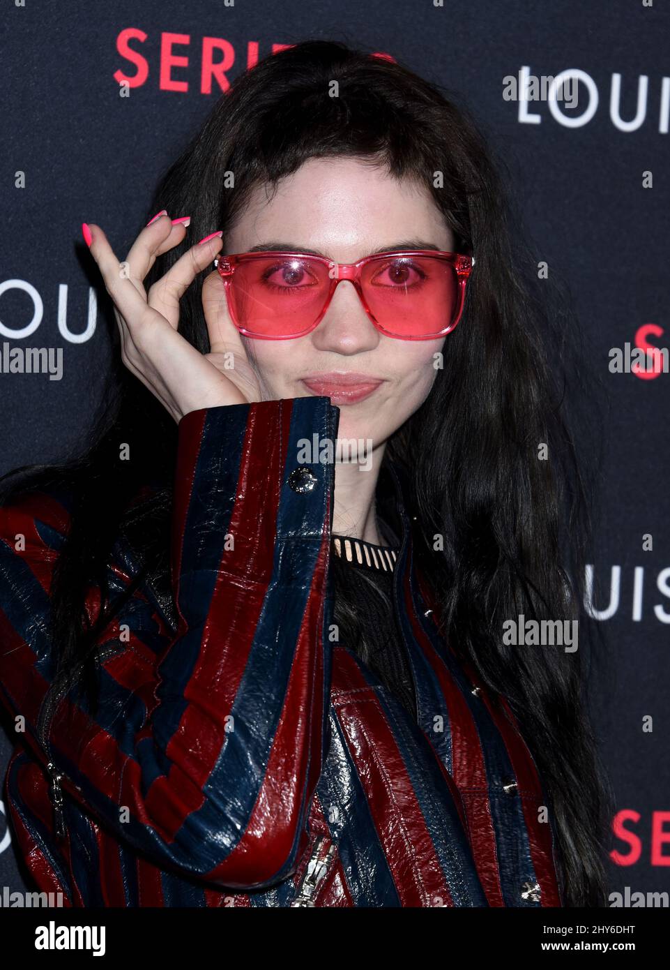 Grimes attends an event called, Louis Vuitton unveils an unconventional exhibition, 'SERIES 2 ??? Past, Present and Future'. This exhibition is a modern and unexpected interpretation of a fashion show. February 5, 2015 Los Angeles, Ca. Stock Photo