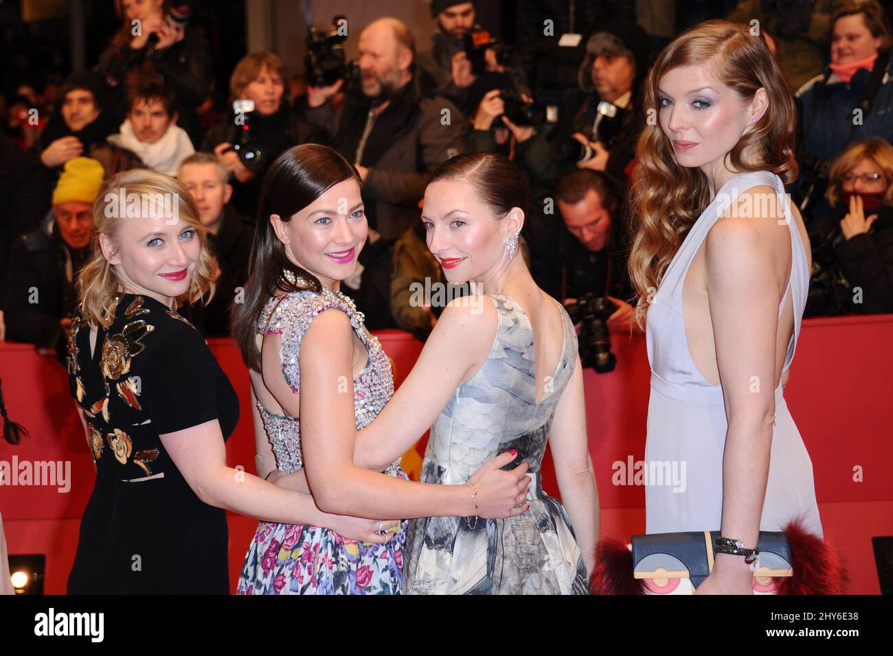 Sibel Kekilli, Hannah Herzsprung, Katharina Schuettler attending the Nobody Wants the Night premiere opening the 65th Berlinale, Berlin International Film Festival, in Berlin, Germany, February 5, 2015. Photo by Aurore Marechal/ABACAPRESS.COM Stock Photo