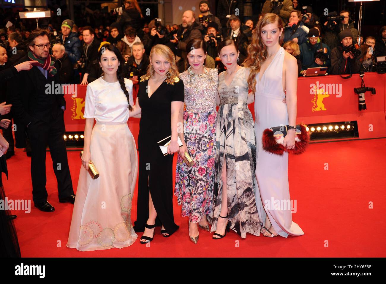 Sibel Kekilli, Hannah Herzsprung, Katharina Schuettler attending the Nobody Wants the Night premiere opening the 65th Berlinale, Berlin International Film Festival, in Berlin, Germany, February 5, 2015. Photo by Aurore Marechal/ABACAPRESS.COM Stock Photo