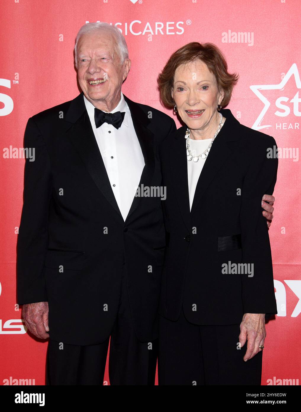 Jimmy Carter and Rosalynn Carter attending the 2015 MusiCares Person of