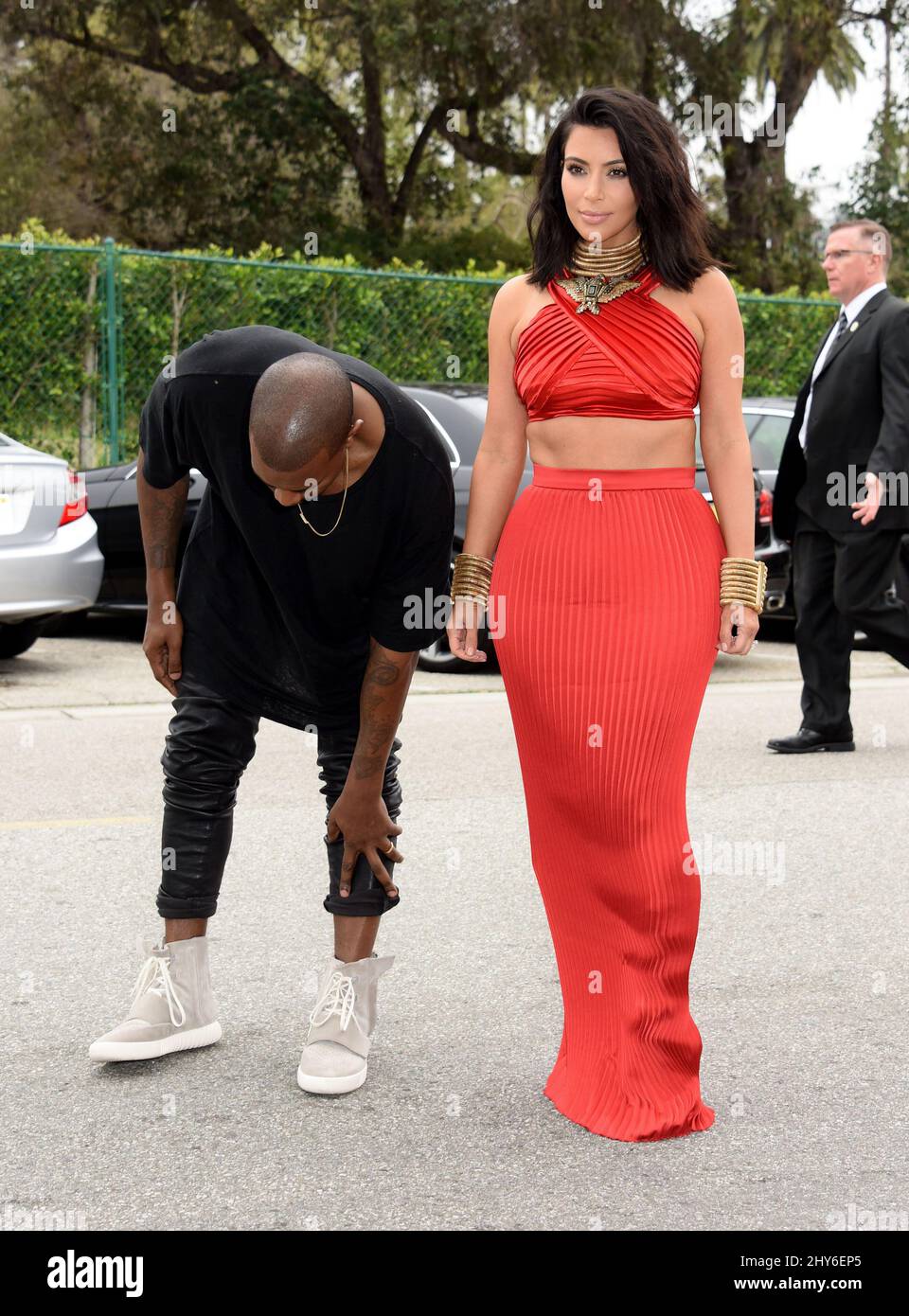 Kanye Roc Symbol Kanye West and Kim Kardashian attending the Roc Nation Pre-Grammy ...