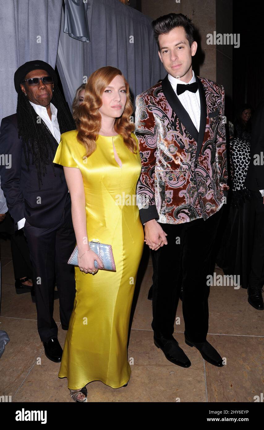 Mark Ronson, Josephine de La Baume attending the Pre-GRAMMY Gala And Salute To Industry Icons Honoring Martin Bandier - Arrivals held at the Beverly HIlton Hotel in Los Angeles, USA. Stock Photo