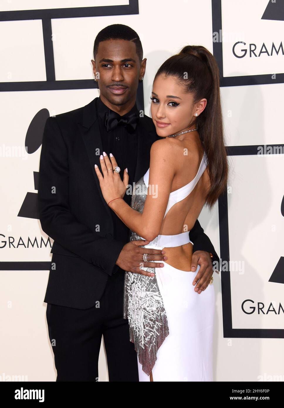 Ariana Grande attends the 57th Annual Grammy Awards at the Staples Center  in Los Angeles, CA, USA, on February 8, 2015. She is wearing a dress by  Versace. Photo by Lionel Hahn/ABACAPRESS.COM