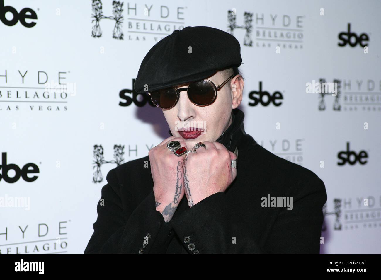 Marilyn Manson hosts Black Heart Ball at The Bellagio Hotel and Casino in Las Vegas, USA. Stock Photo