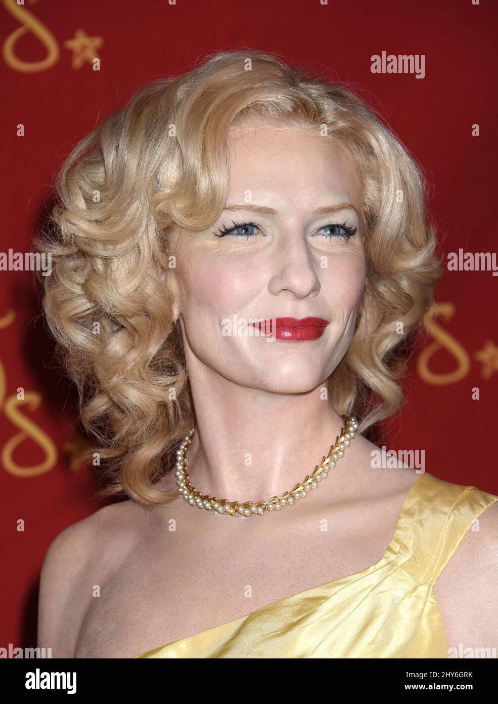 A waxwork of Cate Blanchett unveiled at Madame Tussauds in Hollywood, California. Stock Photo