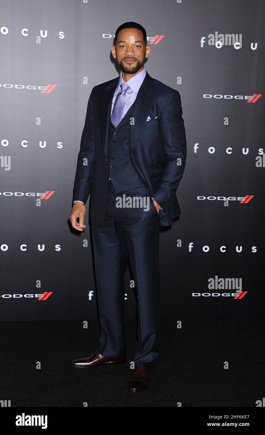 Will Smith attending the Los Angles premiere of 'Focus' Stock Photo
