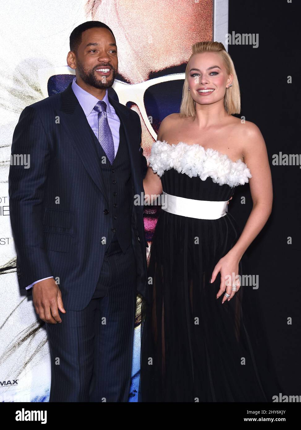 Will Smith & Margot Robbie attending the Los Angles premiere of 'Focus' Stock Photo