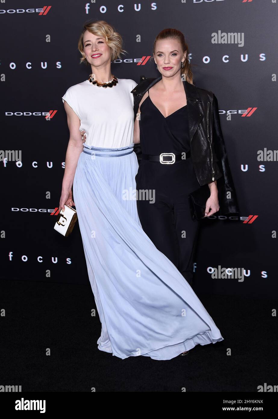 Karine Vanasse & Kelli Garner attending the Los Angles premiere of ...