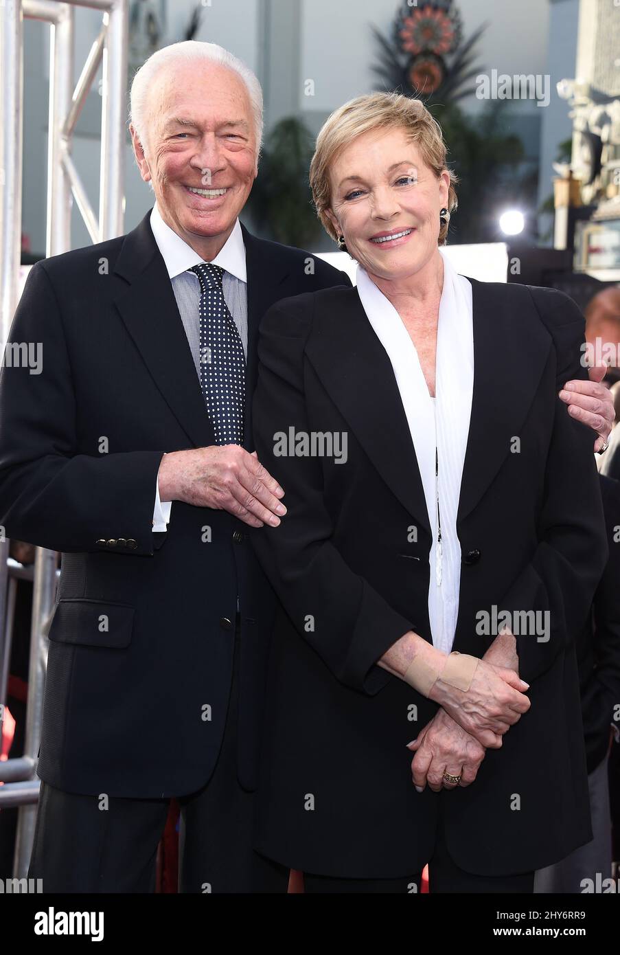 Christopher Plummer and Julie Andrews attending The 50th Anniversary screening of 'The Sound of Music' presented as the Opening Night Gala of the 2015 TCM Classic Film Festival held at TCL Chinese Theatre in Los Angeles, California. Stock Photo