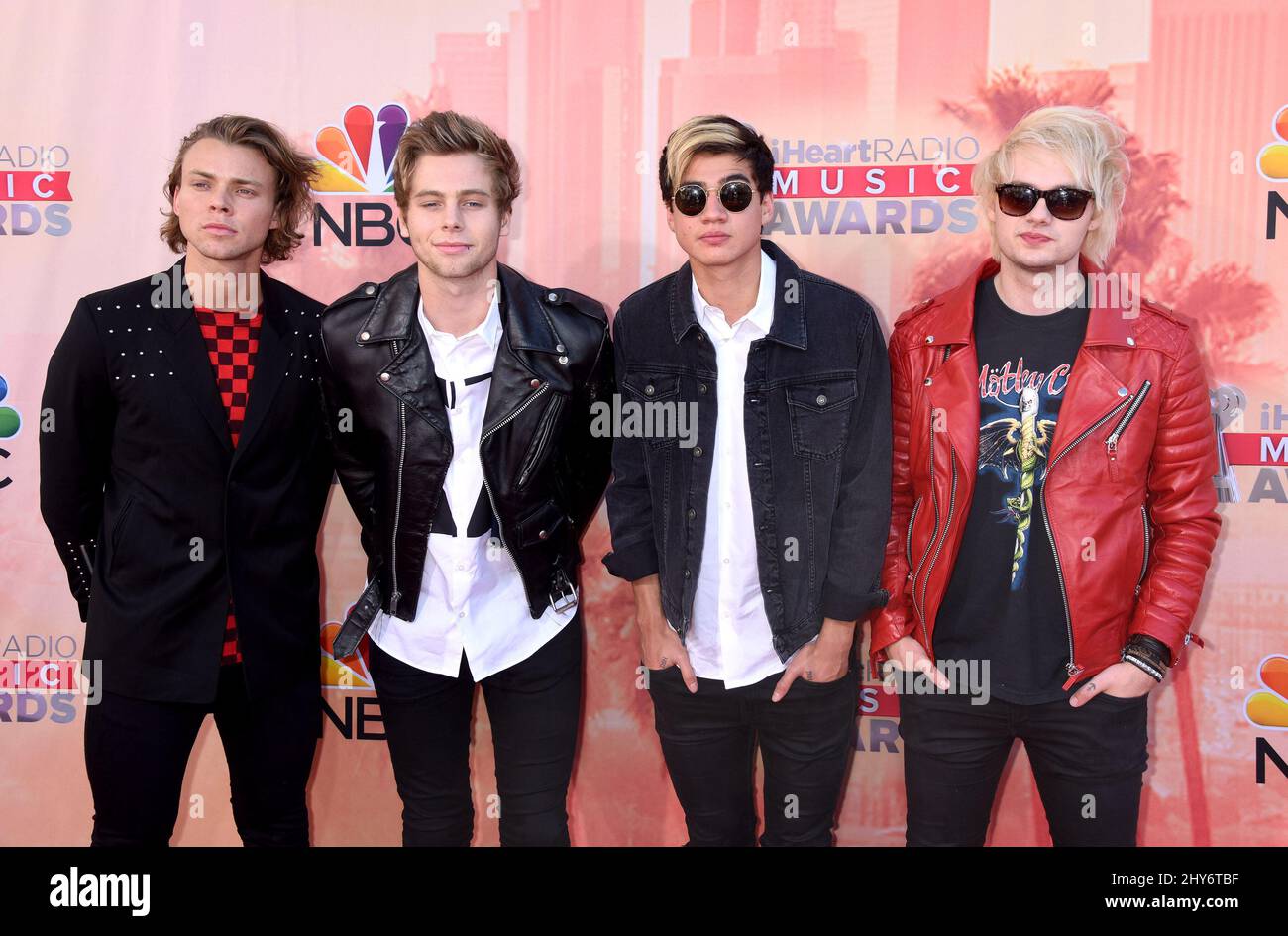 5 Seconds of Summer arriving at the 2015 iHeartRadio Music Awards held ...