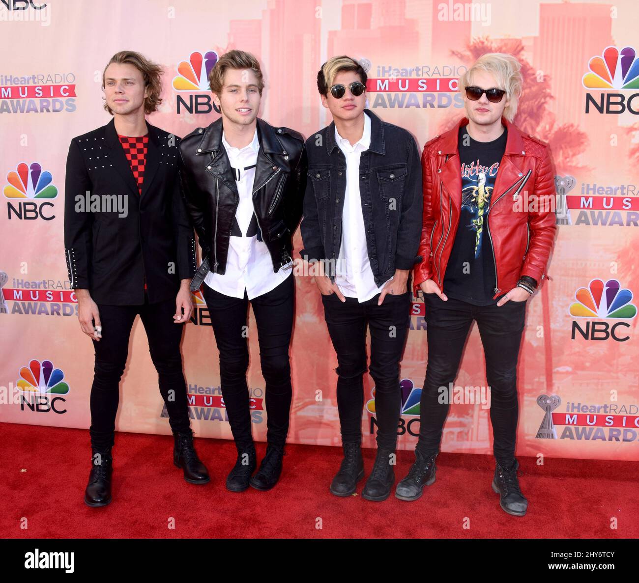 5 Seconds of Summer arriving at the 2015 iHeartRadio Music Awards held ...