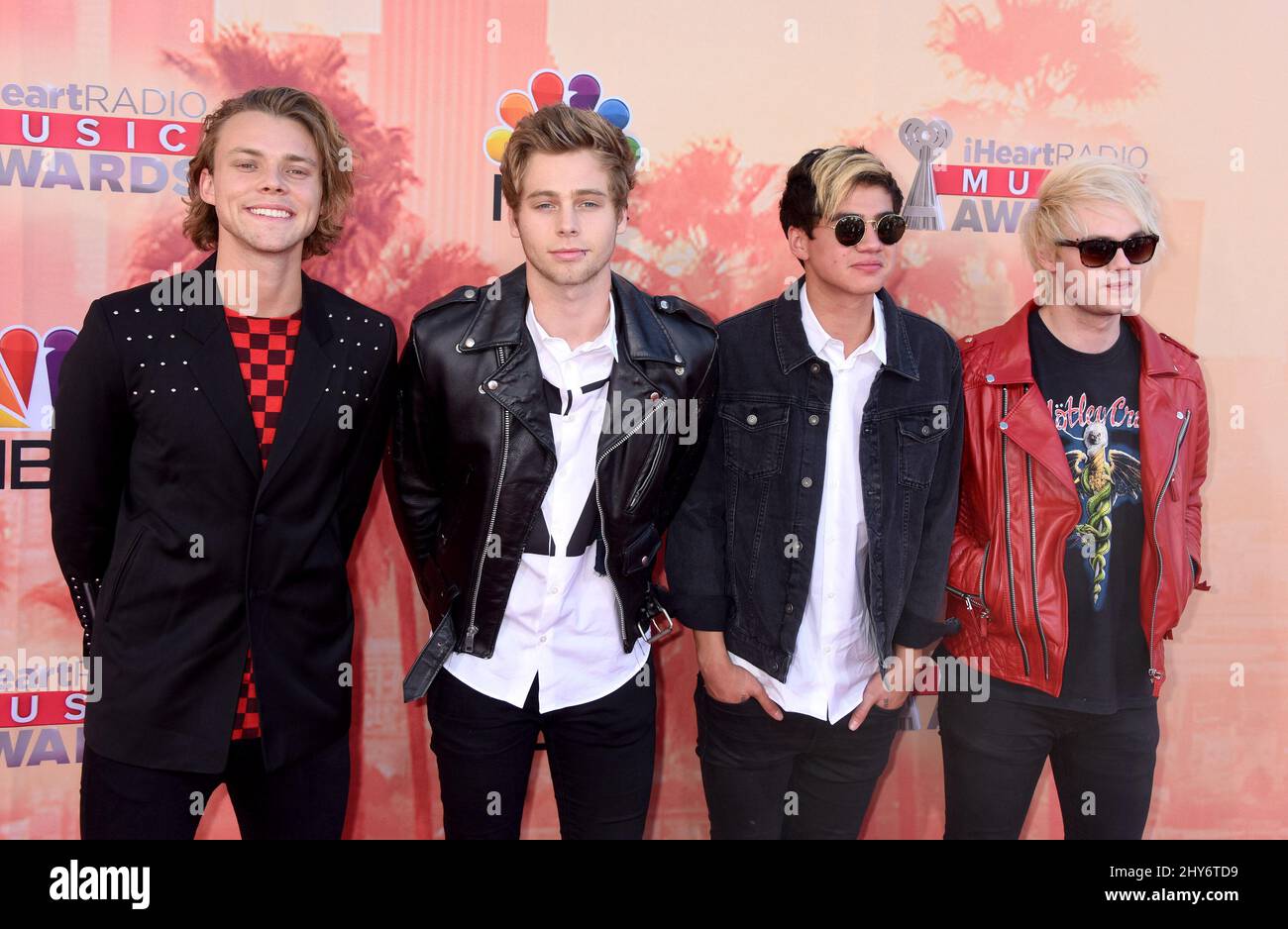 5 Seconds of Summer arriving at the 2015 iHeartRadio Music Awards held ...