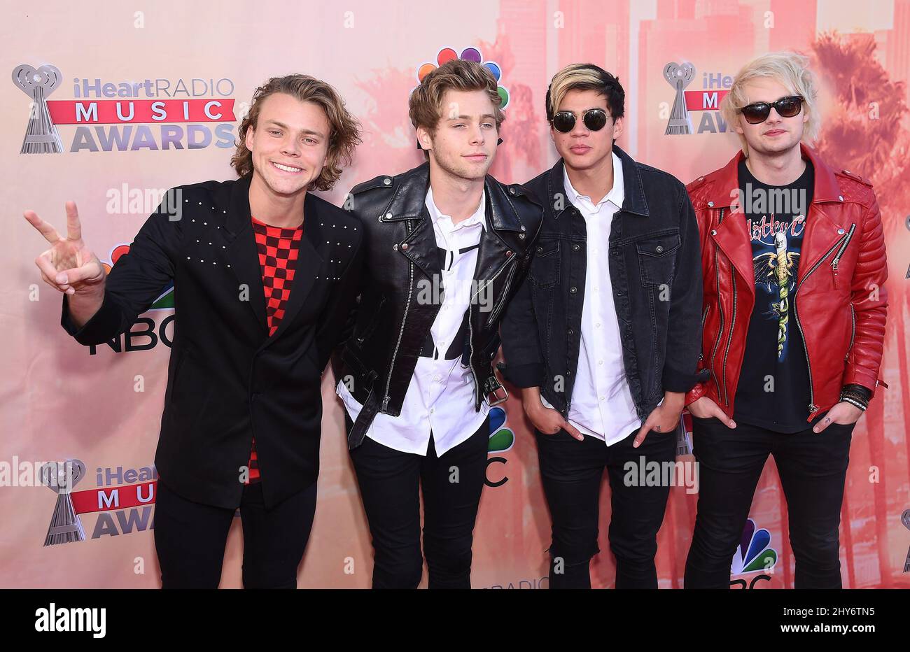 5 Seconds of Summer arriving at the 2015 iHeartRadio Music Awards held ...
