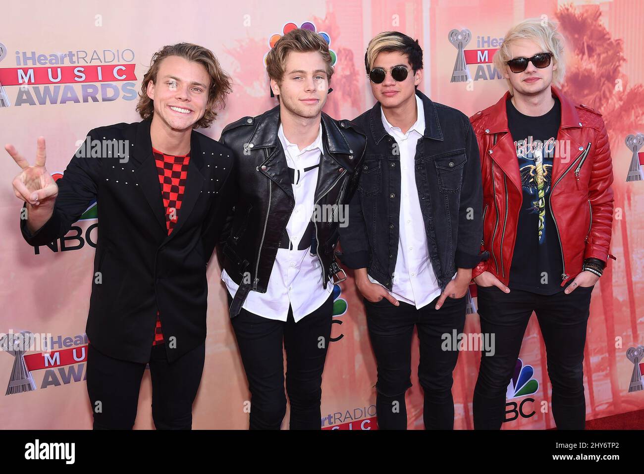 5 Seconds of Summer arriving at the 2015 iHeartRadio Music Awards held ...
