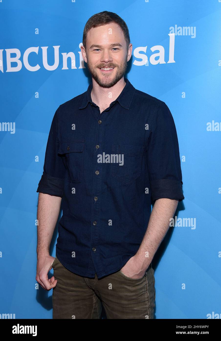 Aaron Ashmore attending the NBCUniversal Summer Press Day in Los