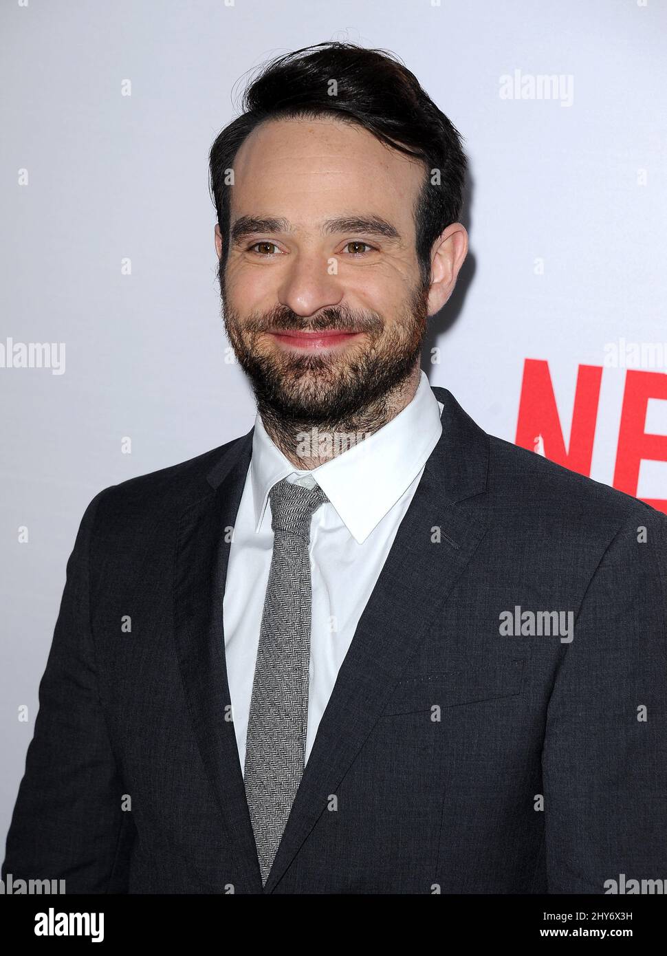 Charlie Cox attending the 'Daredevil' premiere in Los Angeles Stock Photo