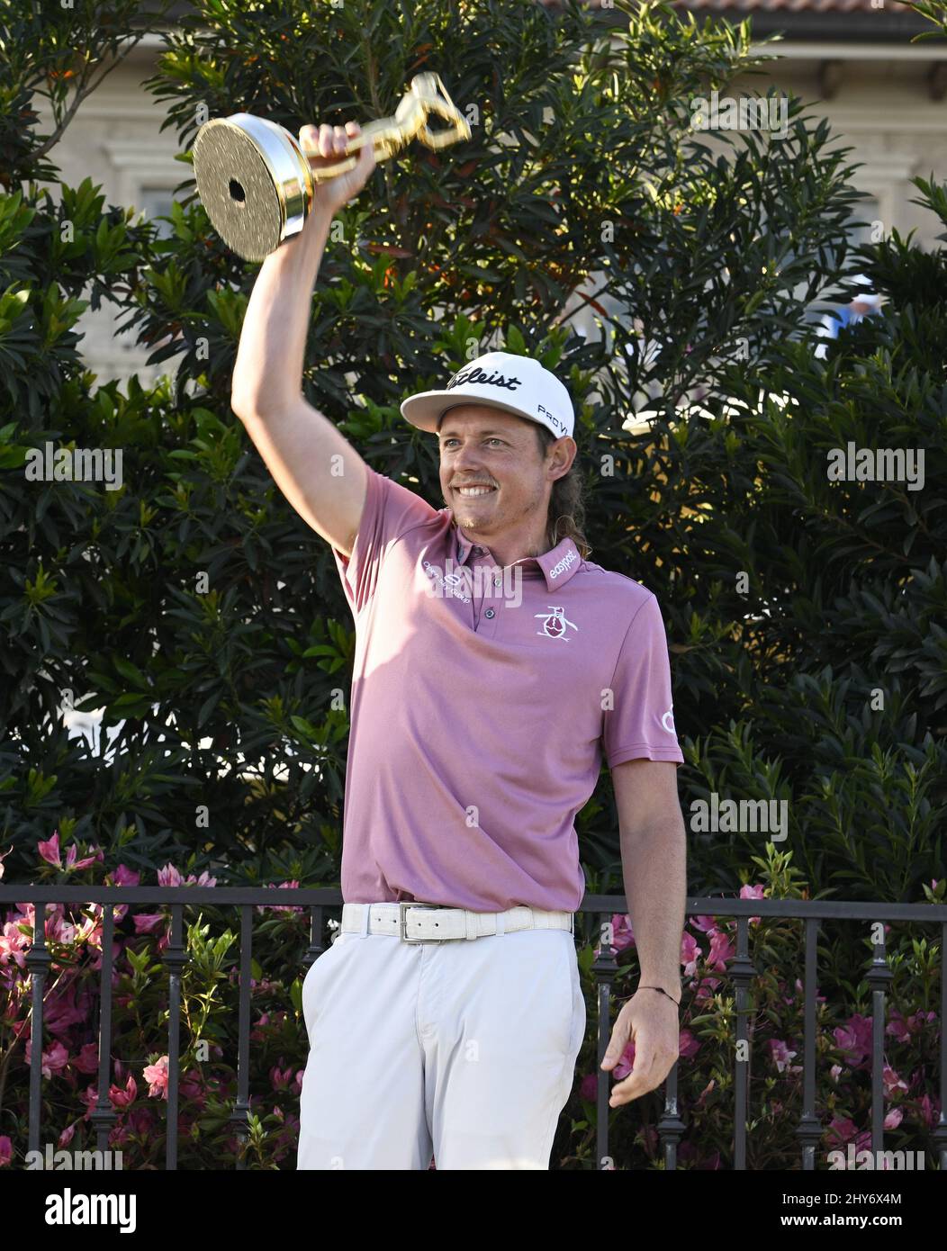 Ponte Vedra Beach, United States. 14th Mar, 2022. Cameron Smith of Australia celebrates with the Gold Man 2022 Players Championship trophy after playing the final round and winning the 2022 Players PGA Championship on the Stadium Course at TPC Sawgrass in Ponte Vedra Beach, Florida on Monday, March 14, 2022. Smith won the championship with a score of 13 under par. Photo by Joe Marino/UPI Credit: UPI/Alamy Live News Stock Photo