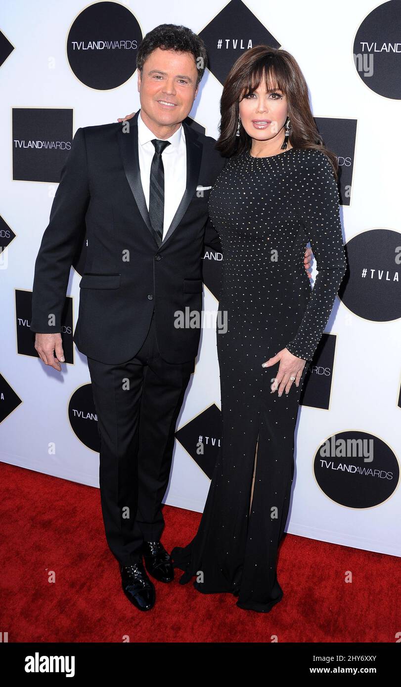 Donny Osmond, Marie Osmond attending 2015 TV LAND Awards - Arrivals held at Saban Theatre in Los Angeles, USA. Stock Photo